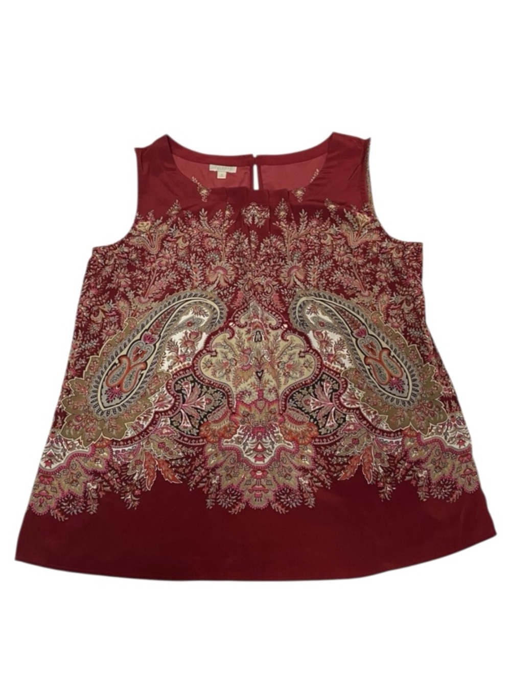 Talbots Sleeveless Multi Color Floral Paisley Print Top - Small